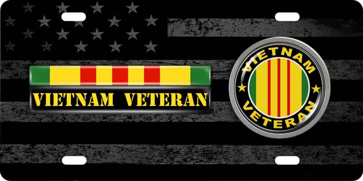 Vietnam Veteran - Stainless Steel Car License Plate